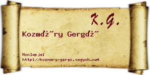 Kozmáry Gergő névjegykártya